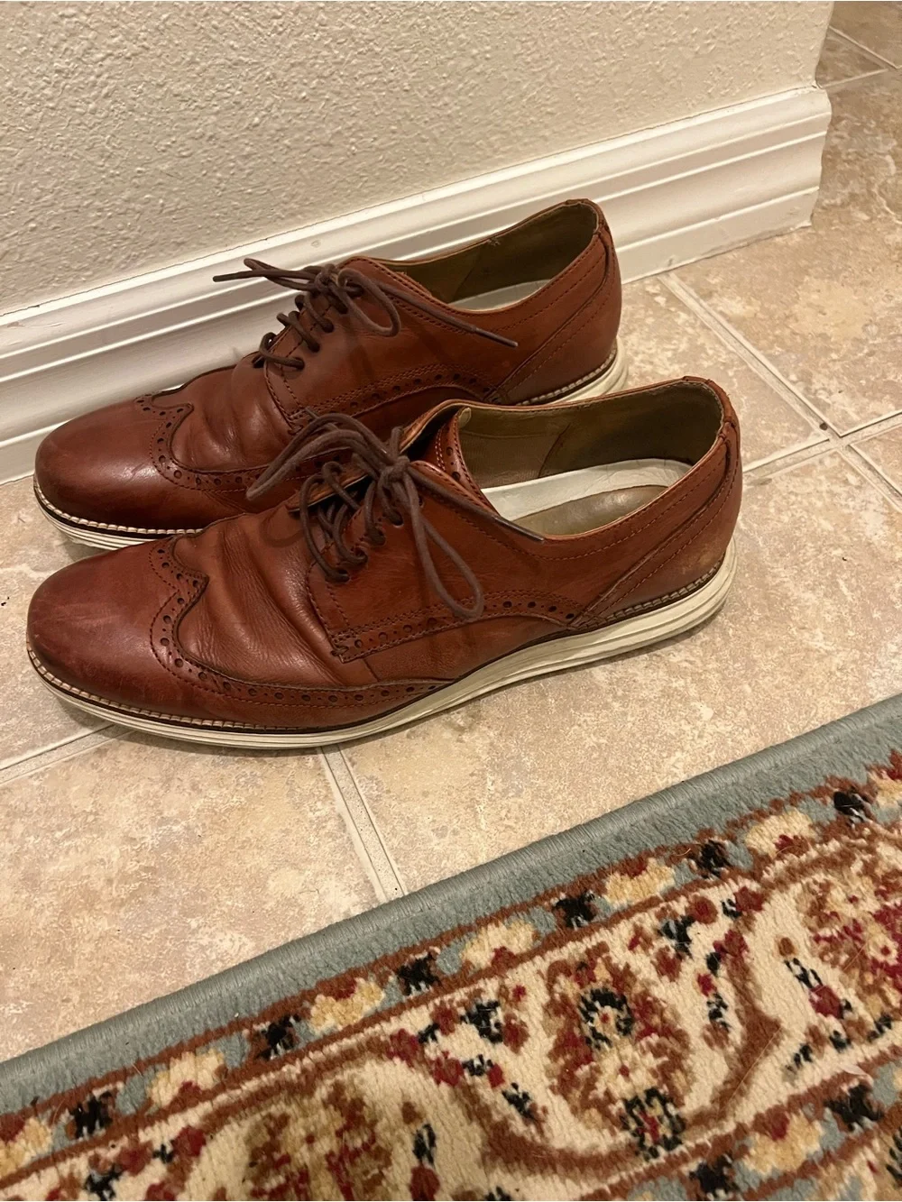 Cole Haan Men's Brown Leather Wingtip Oxfords